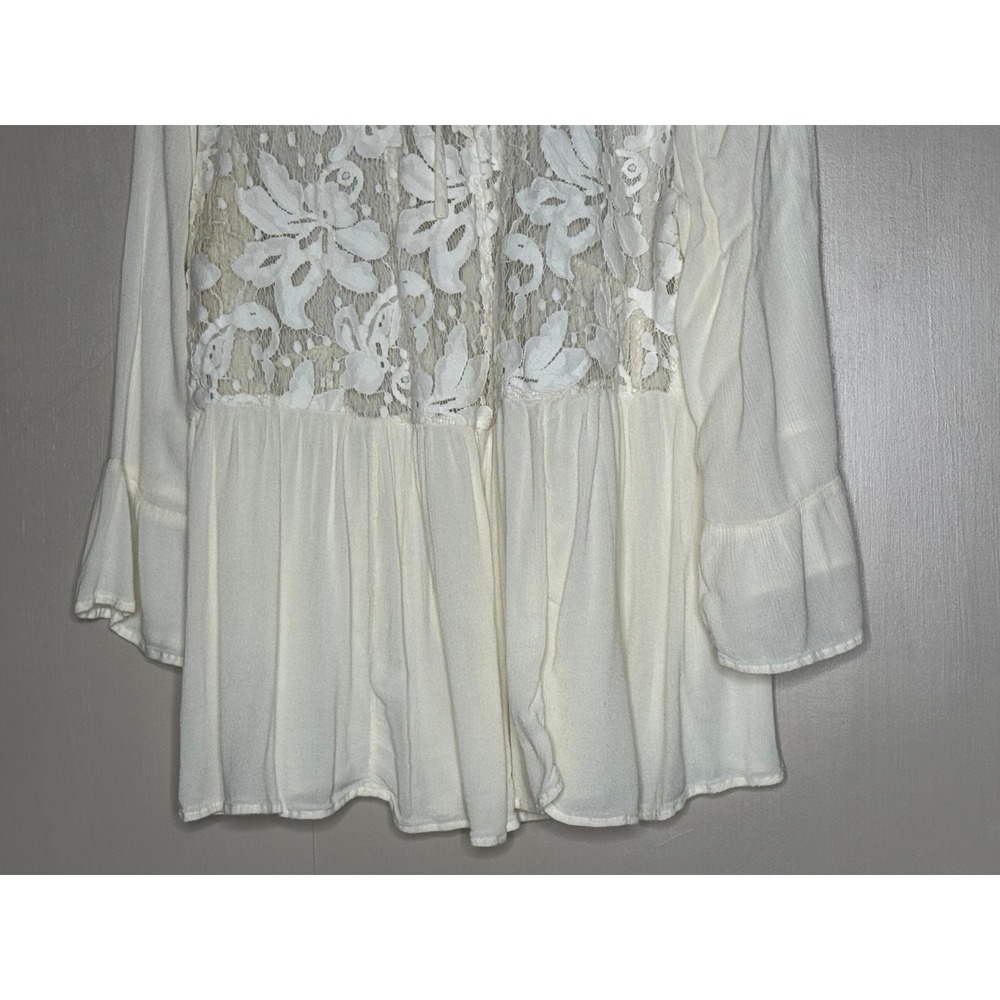 American Eagle Outfitters Ivory Lace Boho Babydoll Tunic Top XXL - Picture 6 of 8
